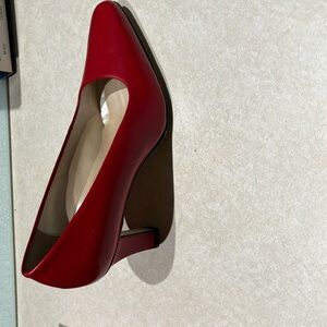 JOYCE | Red leather pumps, 2” heel, Sz 8W | EUC